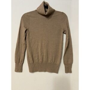 J Crew Women's Cashmere Turtleneck Tan Top Sweater Size XS *Read Description*